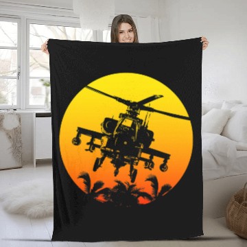 Discover Retro style Sun Military Helicopter Pilot Baseball Tees Fleece Blankets