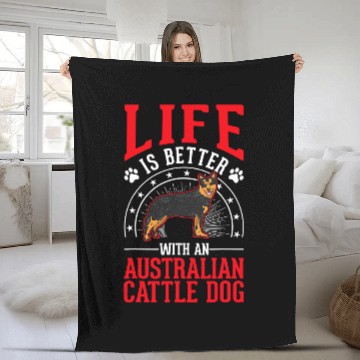 Discover Life is better with an Australian Cattle Dog 183 Zip Fleece Blankets