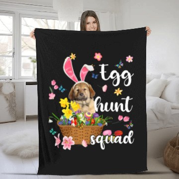 Discover Tibetan Mastiff Happy Easter Day Easter Colorful Egg Hunt Fleece Blankets