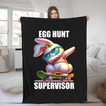 Discover Egg Hunt Supervisor Easter Egg Hunting Party Funny Mom Dad 3 Fleece Blankets