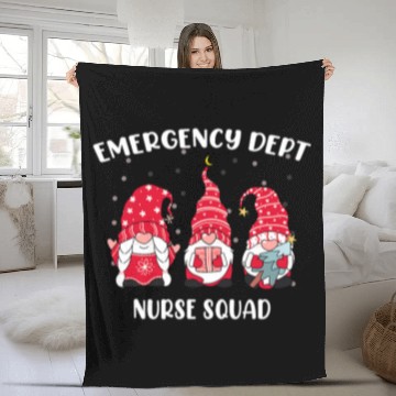 Discover Emergency Department Groovy ER Christmas Gnomes nurses Squad Fleece Blankets