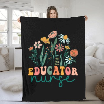 Discover Groovy Wildflower nurses Educator Tees Baseball Tees Fleece Blankets