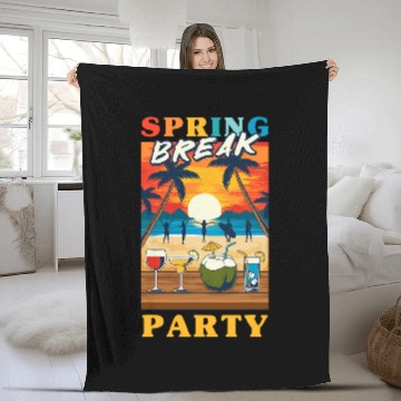 Discover Spring Break Party Semester break Spring Break 5 Fleece Blankets