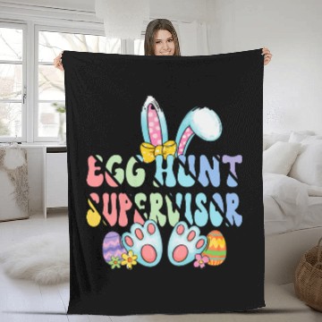 Discover Egg Hunt Supervisor Egg Hunter Matching Easter Rabbit Ears Baseball Tees Fleece Blankets