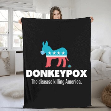 Discover Donkey Pox The Disease Killing America Funny antis Biden Baseball Tees Fleece Blankets