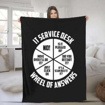 Discover IT Service Desk Wheel Of Answers Funny Programmer Technology Baseball Tees Fleece Blankets