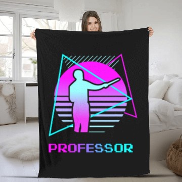 Discover Retro Professor University Teaching Baseball Tees Fleece Blankets