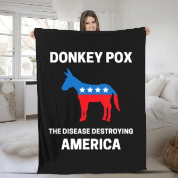 Discover Donkey Pox The Disease Destroying America Funny antis Biden 9 Baseball Tees Fleece Blankets