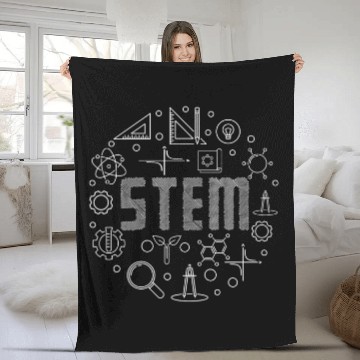 Discover STEM Science Technology Engineering Math Teacher Zip Fleece Blankets