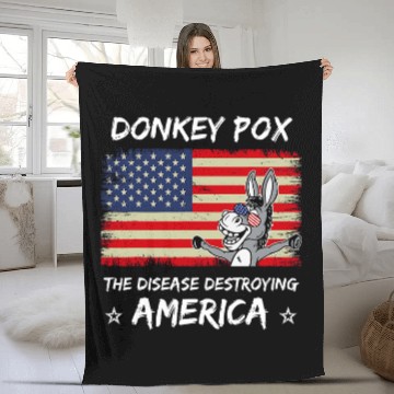 Discover donkey pox  disease destroying america  antis biden 1 Baseball Tees Fleece Blankets