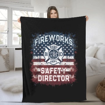 Discover USA Flag FIREWORKS SAFETY DIRECTOR Supervisor Manager Pyro Baseball Tees Fleece Blankets