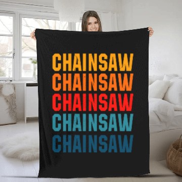 Discover Chainsaw Typeset Outfit Woodcutter Forest Worker Forestry Fleece Blankets
