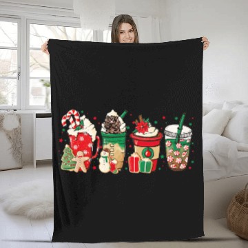 Discover Dog Cocker Spaniel Lover Hot Cocoa Chocolate Coffee Christmas Fleece Blankets