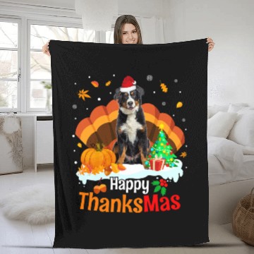 Discover Thanksgiving Bernese Mountain Happy Christmas Thanksmas Fleece Blankets