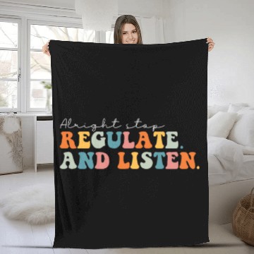 Discover Alright Stop Regulate And Listen School Counselor Teacher 1 Baseball Tees Fleece Blankets