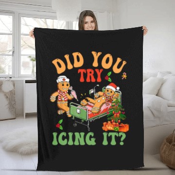 Discover Groovy ICU nurses Christmas Gingerbread Did You Try Icing It Baseball Tees Fleece Blankets