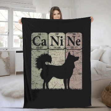 Discover Alaskan Klee Kai Periodic Table Elements Dog Lover 3 Fleece Blankets
