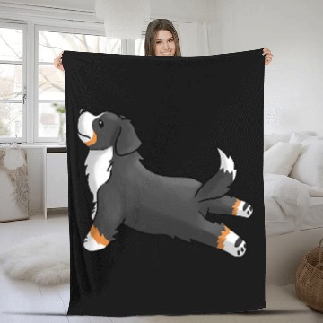 Discover Namaste Yoga Bernese Mountain Dog Meditation Fleece Blankets