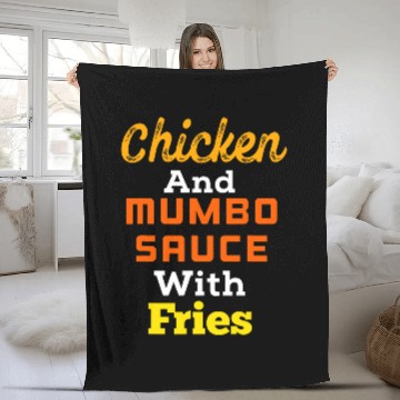Discover Chicken and Mumbo Sauce with Fries Washington DC Fleece Blankets
