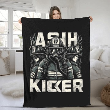 Discover Firefighter Ash Kicker Funny Graphic Tees Fleece Blankets