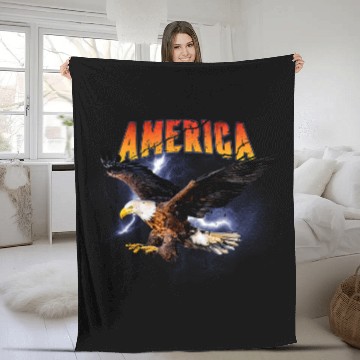 Discover Bald Eagle  USA Badass Military America Fleece Blankets