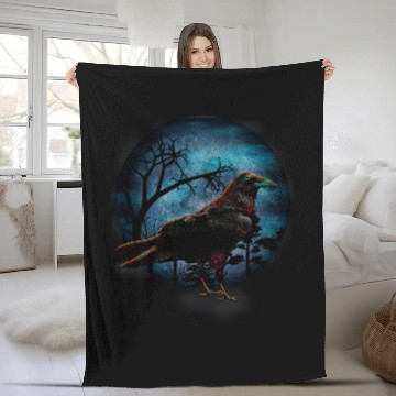 Discover Bird nerd a raven crow moon for bird watchers Baseball Tees Fleece Blankets