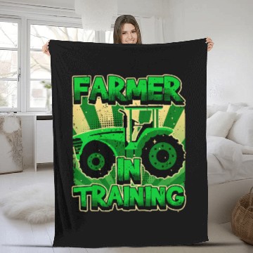 Discover Tractor driving Kids Farmer In Training Boy Tractor Lover Future Farmer Fleece Blankets
