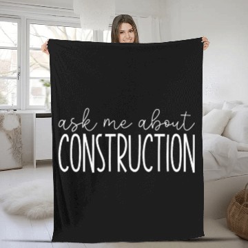 Discover Ask Me About Construction Construction Builder Contractor Baseball Tees Fleece Blankets