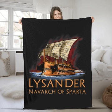 Discover Ancient Greek Trireme Lysander Navarch of Sparta Fleece Blankets