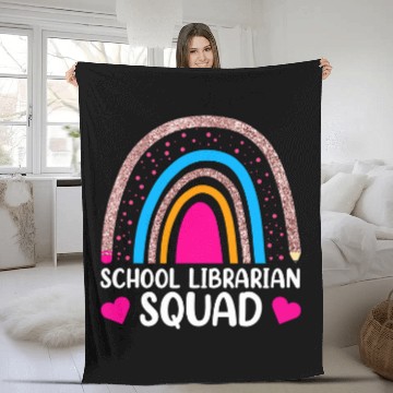 Discover Fun School Librarian Squad  First Day Of School Rainbow Zip Fleece Blankets
