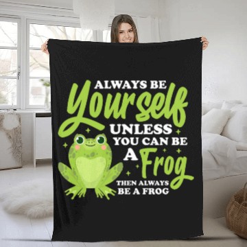 Discover Frog Be Yourself Frog Lover Toad Kawaii Baseball Tees Fleece Blankets