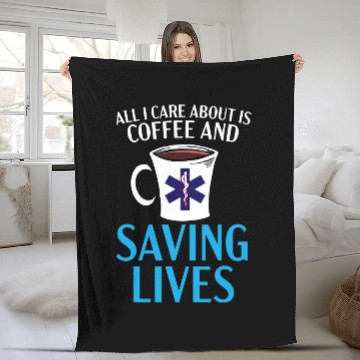 Discover Coffee Paramedic Emergency EMT EMS Caffeinated Health Care Fleece Blankets