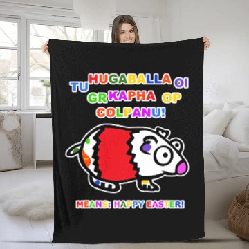 Discover Funny Easter Gifts Cute Guinea Pig Hamster Fun Happy Easter Fleece Blankets