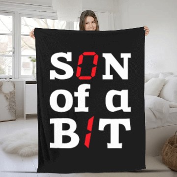 Discover Son Of A Bit Computer Science Binary Code IT Tech Programmer Fleece Blankets