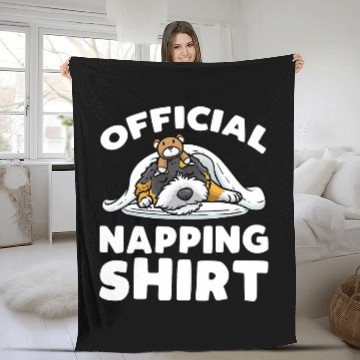 Discover Napping Bernedoodle Dog With Stuffed Animal Sleeping Baseball Tees Fleece Blankets