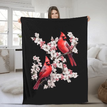 Discover Beautiful Red Cardinal Birds Winter Scene Christmas Pajama Baseball Tees Fleece Blankets