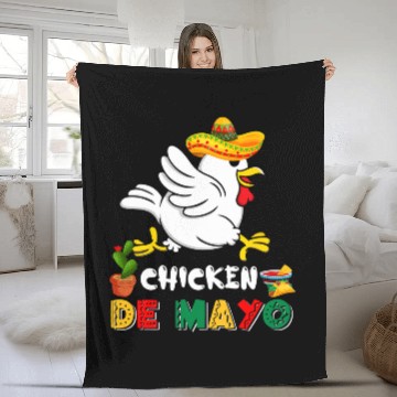 Discover chicken de mayo 2mexican chicken sombrero cinco de mayo Fleece Blankets