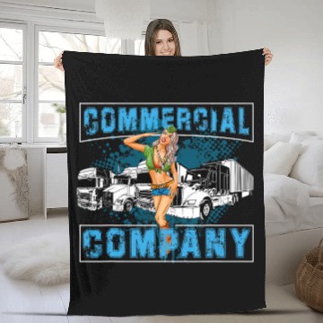 Discover Commercial Company CB Talk Trucker Design Fleece Blankets