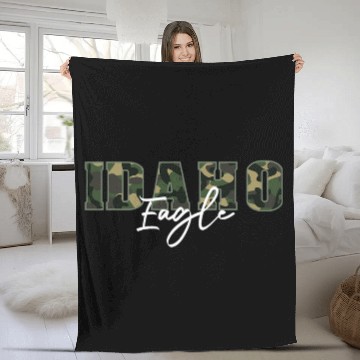 Discover Eagle Idaho Camo Novelty Graphic Souvenir Fleece Blankets
