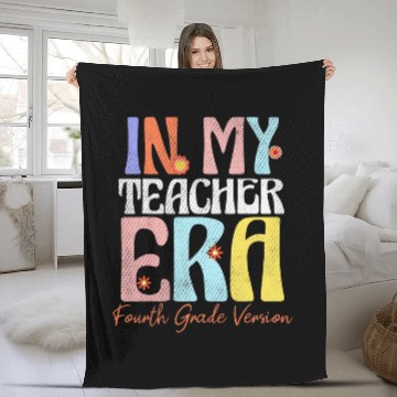 Discover Educator 4th Grade Teacher Era Retro For School Teacher Fleece Blankets