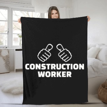 Discover Construction worker Fleece Blankets