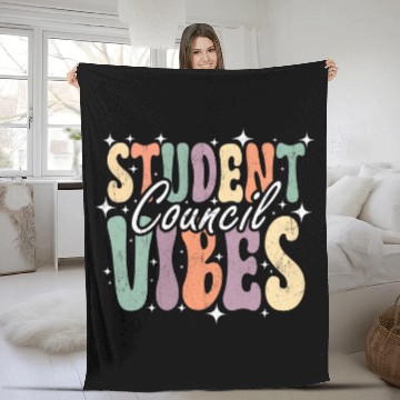 Discover Student Council Vibes Groovy School Student Council Fleece Blankets