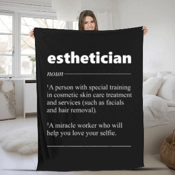 Discover Esthetician Definition Funny Gift for Cosmetologist Zip Fleece Blankets