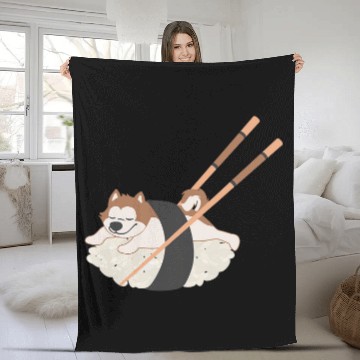 Discover Akita Sushi Funny Dog Sushi Lover Baseball Tees Fleece Blankets