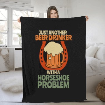 Discover Horse Lover Beer Drinker Horseshoe Problem 2Horseshoe Throwing Zip Fleece Blankets