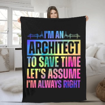 Discover Funny Architect Art For Men Women Future Architecture Lover 2 Fleece Blankets