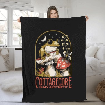 Discover Aesthetic Frog Toad Mushroom Cottagcore Fleece Blankets