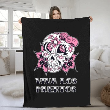Discover Skeletons Skulls Lover Skeletons Candy Skull Fleece Blankets