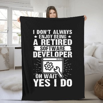 Discover Enjoy Being A Retired Software Developer Zip Fleece Blankets