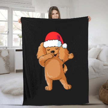 Discover Dog Cocker Spaniel Dabbings Dog Cocker Spaniel Hat Christmas Dab Dance Dog Fleece Blankets